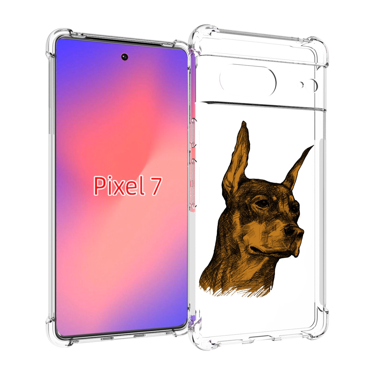 

Чехол Mypads Скетч Доберман Для Google Pixel 7, Прозрачный, Tocco