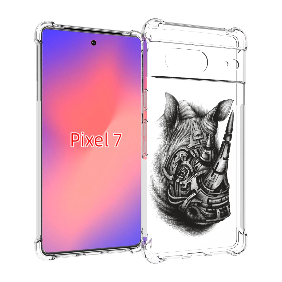 

Чехол Mypads Стальной Носорог Для Google Pixel 7, Прозрачный, Tocco