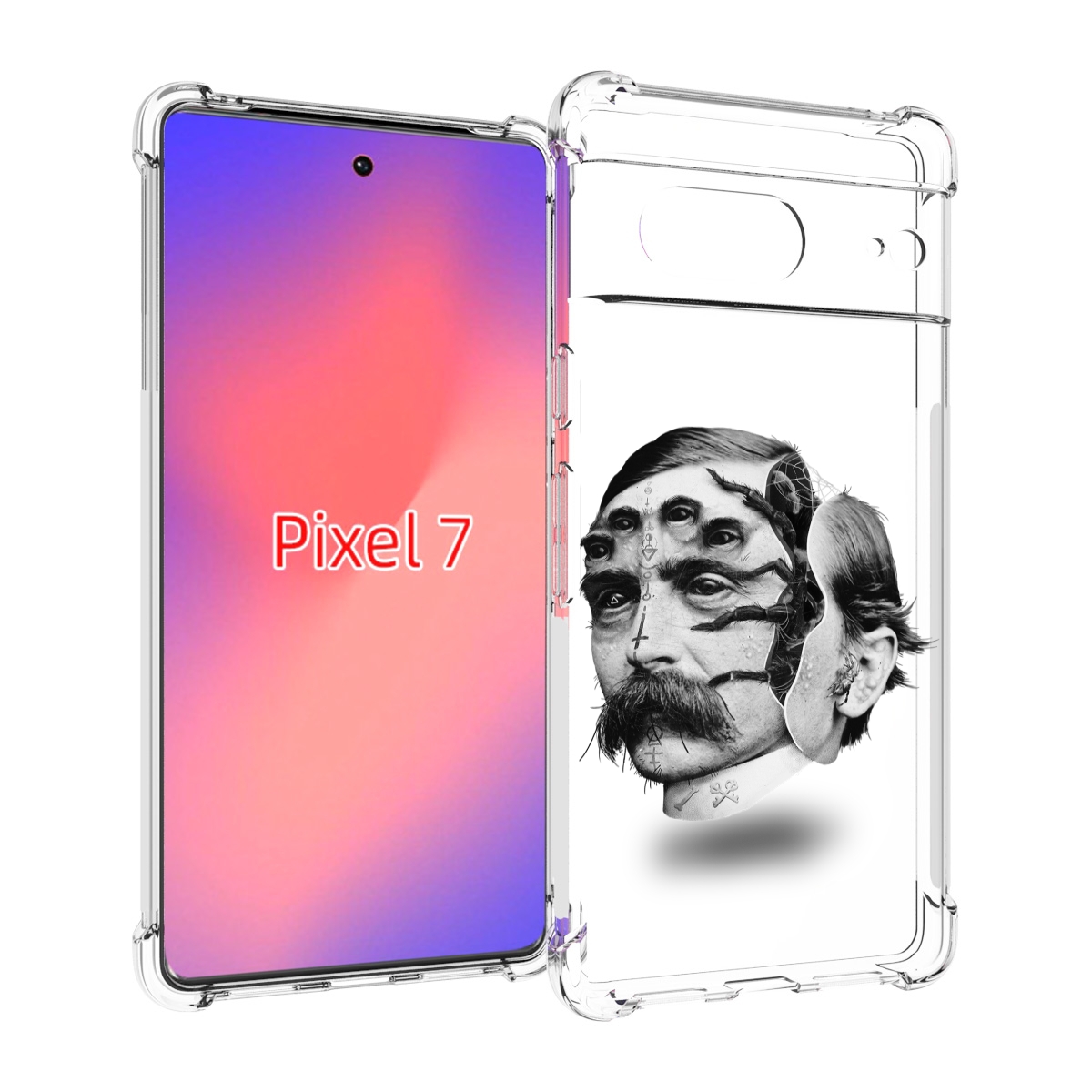 

Чехол Mypads Страшное Лицо Мужчины Для Google Pixel 7, Прозрачный, Tocco