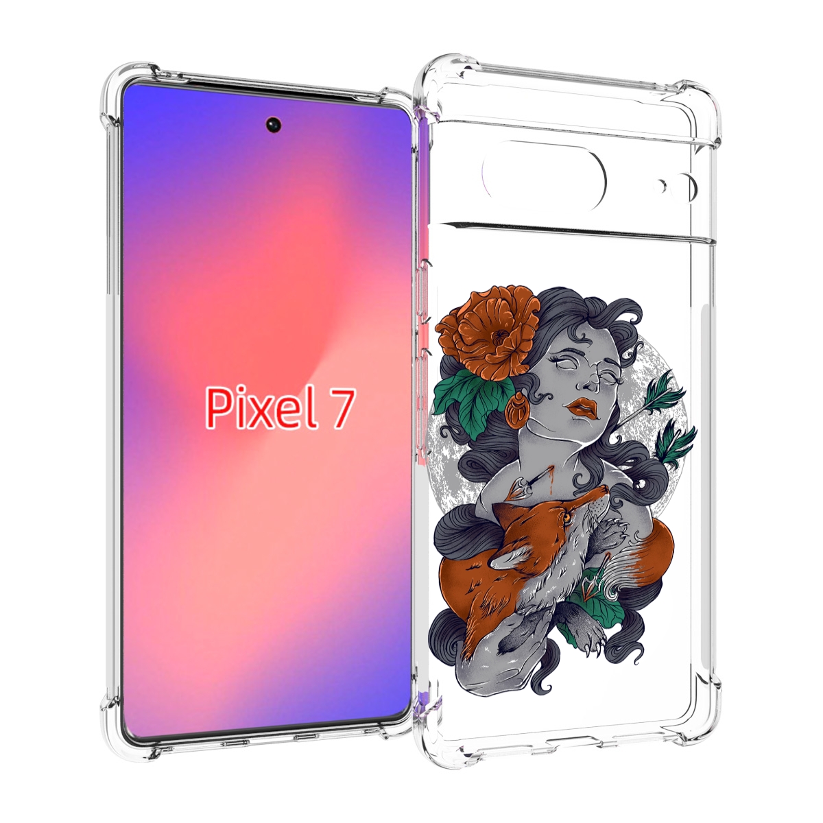 

Чехол Mypads Темная Девушка С Лисой Для Google Pixel 7, Прозрачный, Tocco
