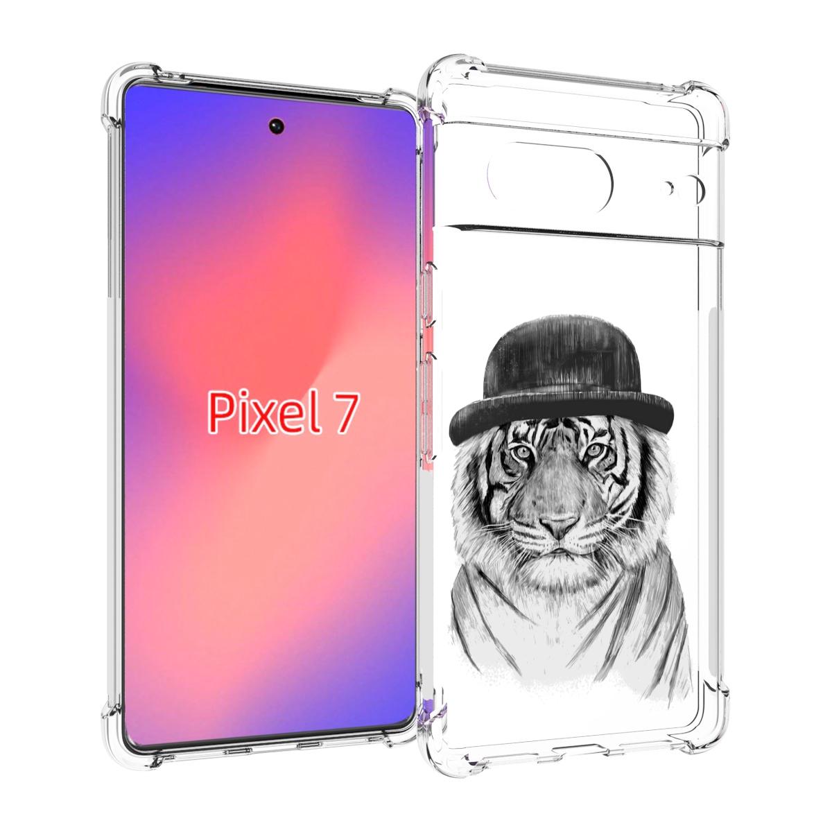 

Чехол Mypads Тигр Британец Для Google Pixel 7, Прозрачный, Tocco