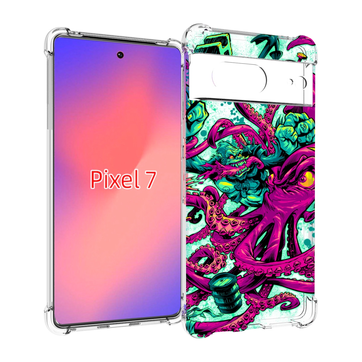

Чехол Mypads Фиолетовый Кракен Для Google Pixel 7, Прозрачный, Tocco