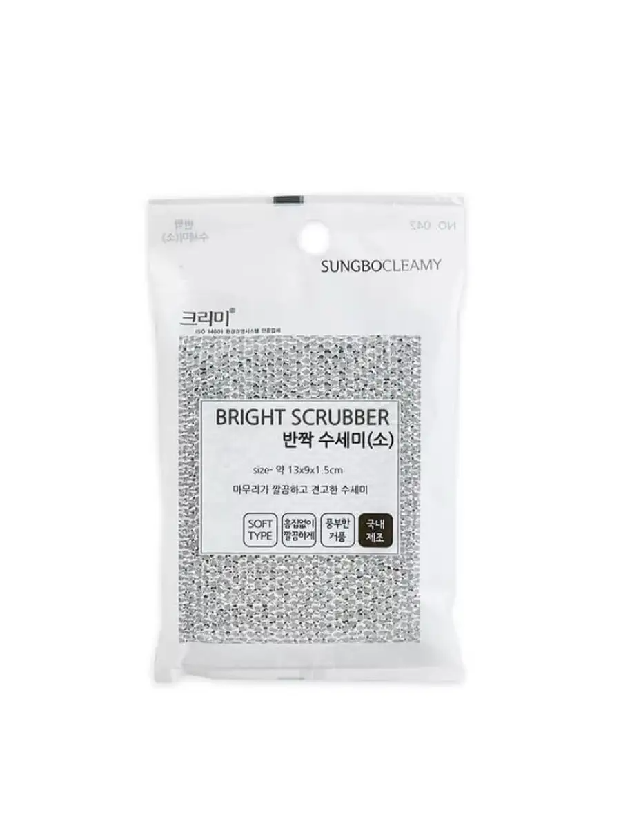 Скраббер Sung bo Cleamy , 13х9х1,5 см, BRIGHT SCRUBBER