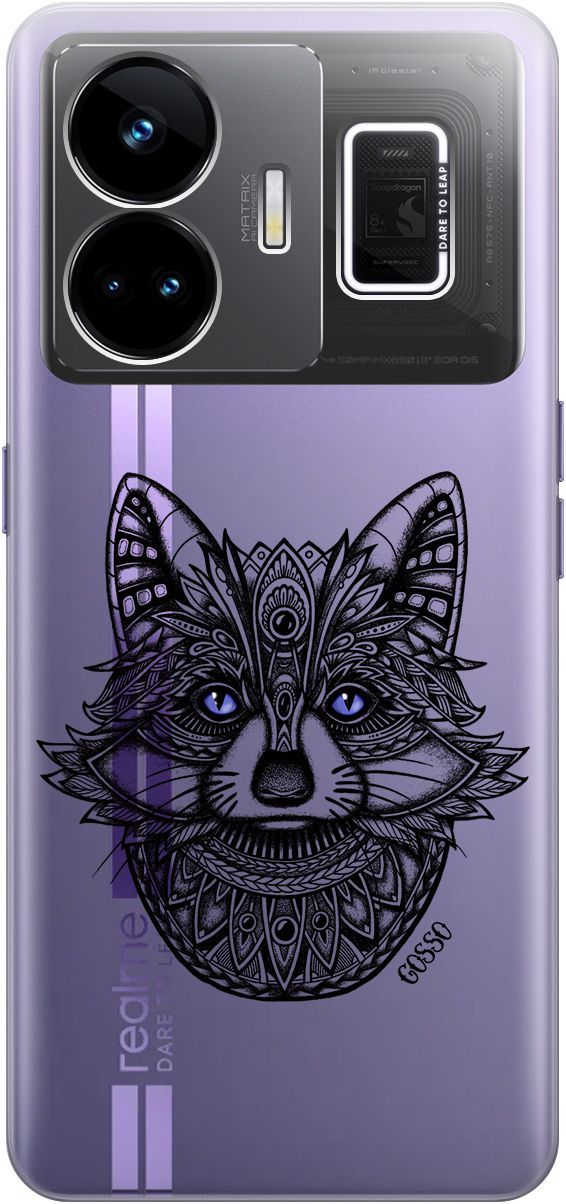 

Чехол на Realme GT Neo 5 "Grand Raccoon" прозрачный, Прозрачный;синий, 158681