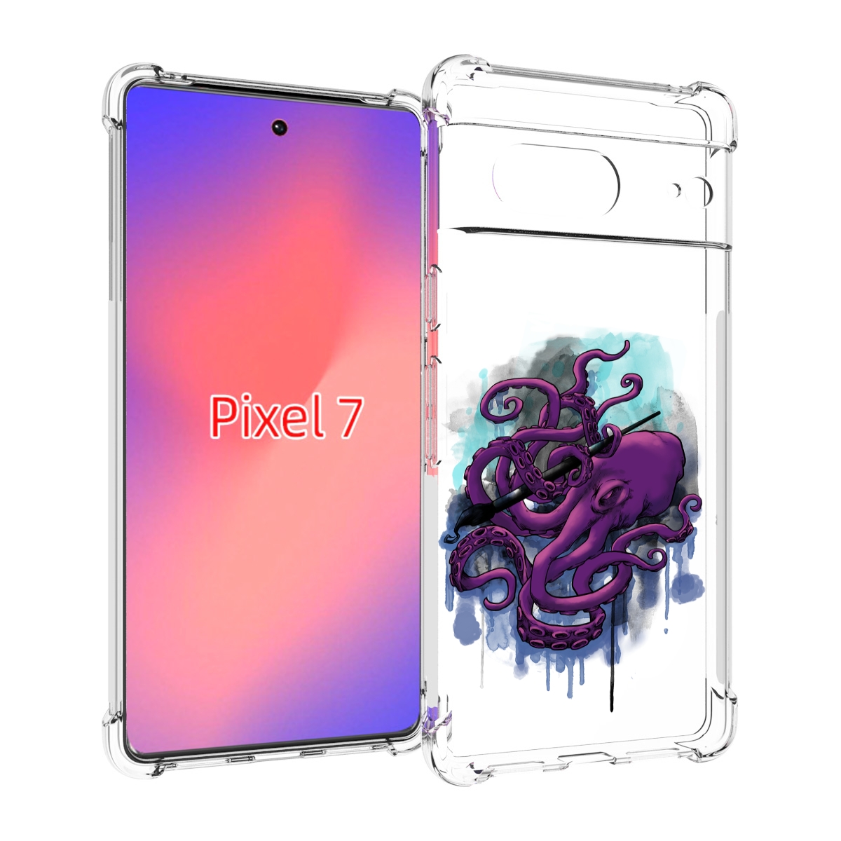 

Чехол Mypads Фиолетовый Осьминог Для Google Pixel 7, Прозрачный, Tocco