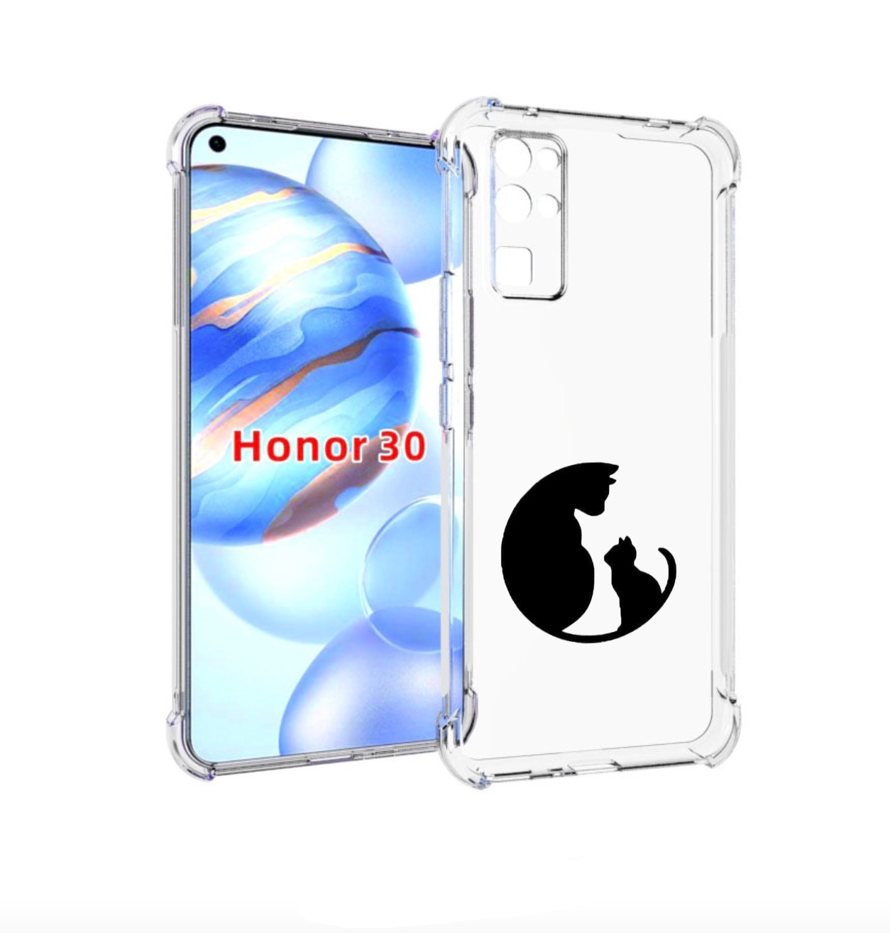 

Чехол бампер MyPads коты в полукруге для Honor 30 (BMH-AN10) про, Прозрачный, Tocco