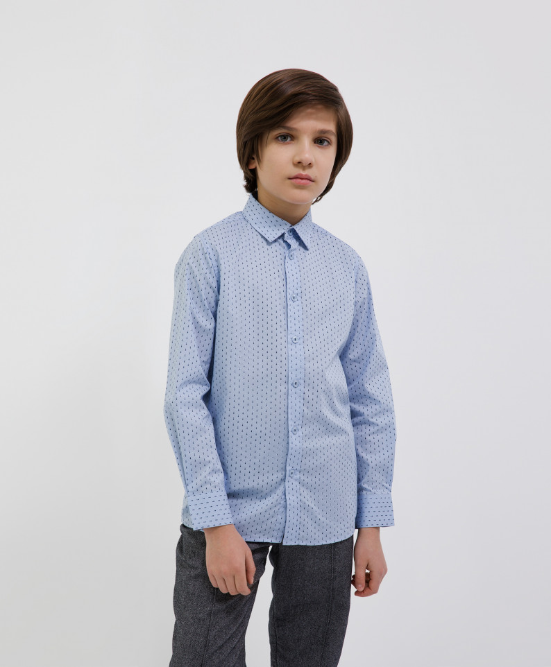 

Сорочка голубая с длинным рукавом Gulliver 221GSBJC2311 р.158, 221GSBJC2311