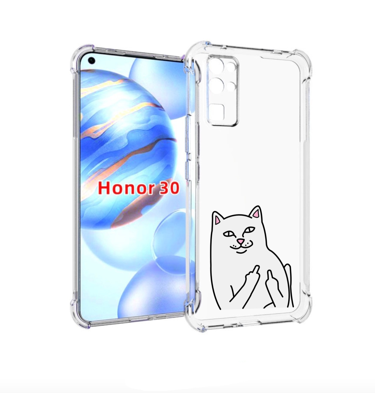 

Чехол бампер MyPads котяра для Honor 30 (BMH-AN10) противоударный, Прозрачный, Tocco