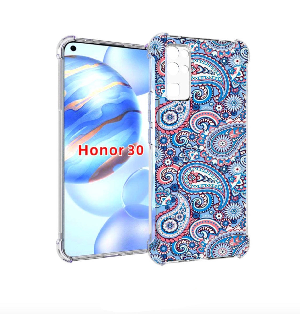 

Чехол бампер MyPads красивый голубой арнамент для Honor 30 (BMH-, Прозрачный, Tocco