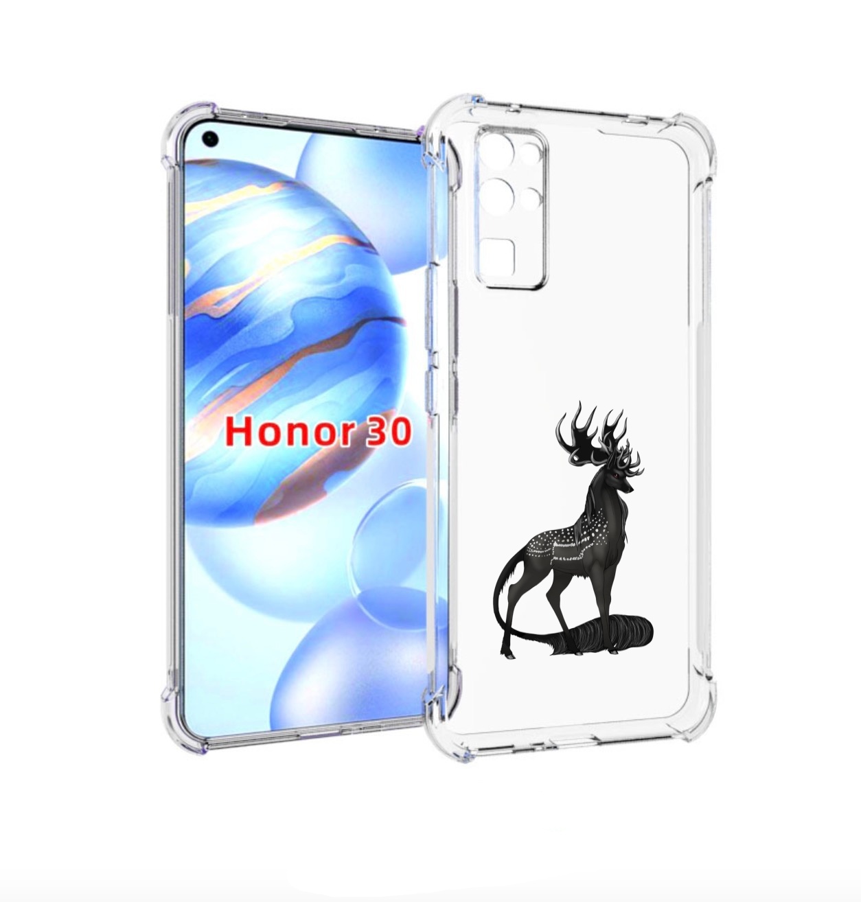 

Чехол бампер MyPads красивый-черный-олень для Honor 30 (BMH-AN10, Прозрачный, Tocco