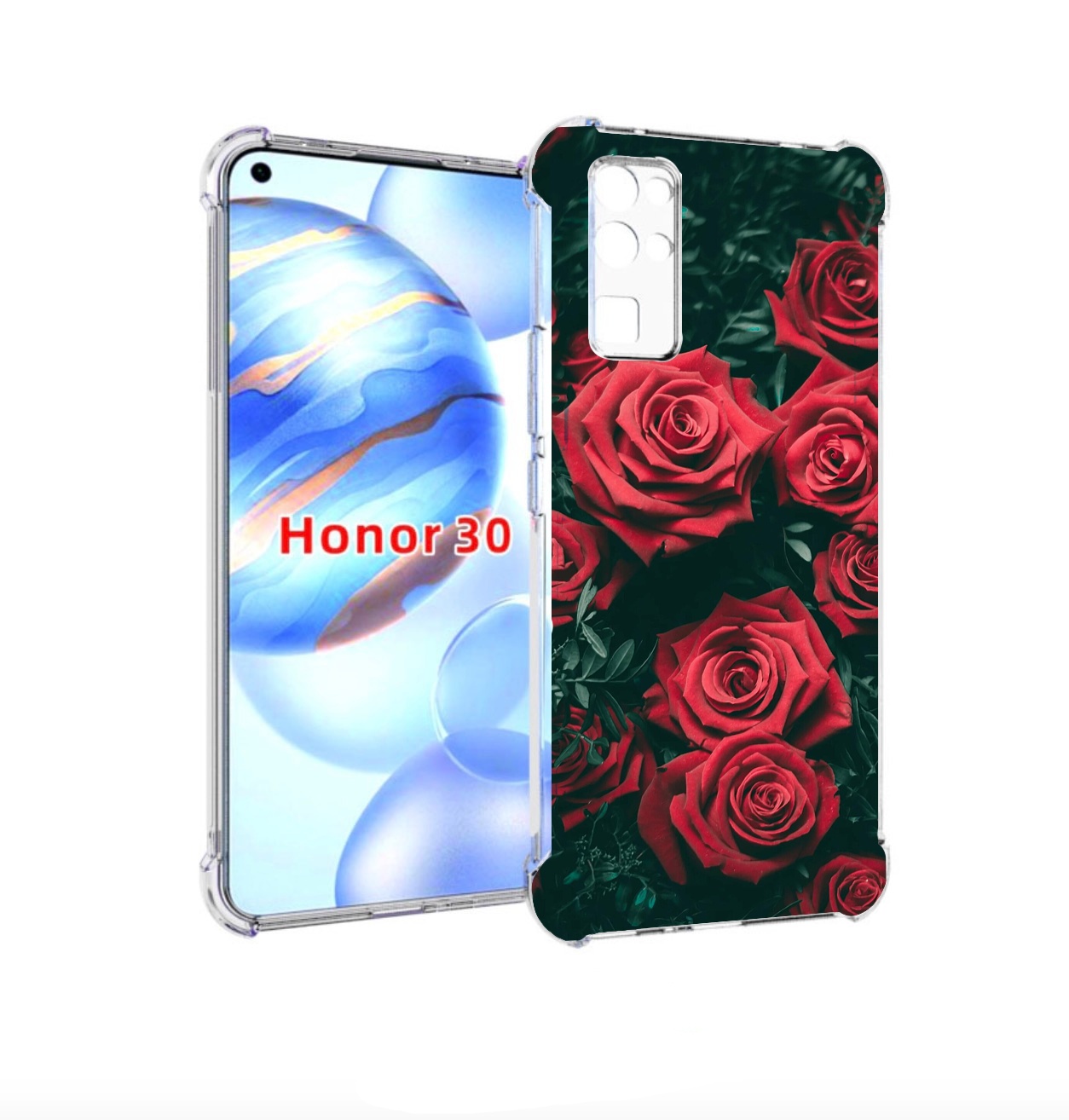 

Чехол бампер MyPads красные-бархатные-розы для Honor 30 (BMH-AN1, Прозрачный, Tocco