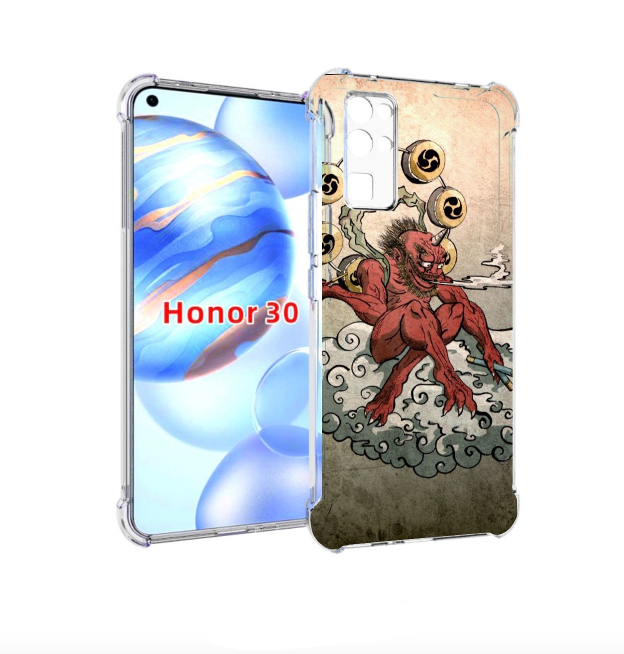

Чехол бампер MyPads красный чертик на облаке для Honor 30 (BMH-A, Прозрачный, Tocco