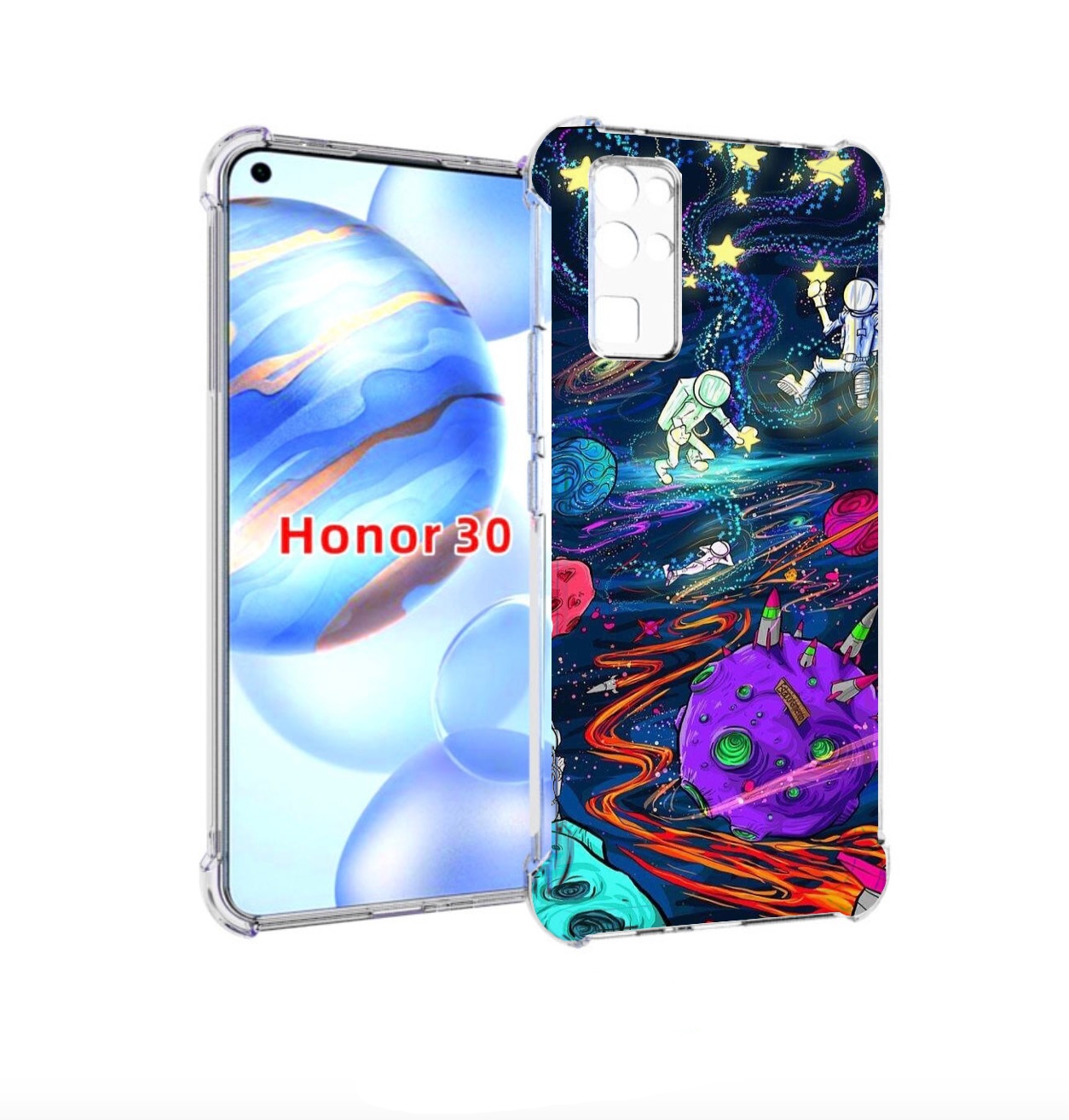 

Чехол бампер MyPads красочный космос для Honor 30 (BMH-AN10) про, Прозрачный, Tocco