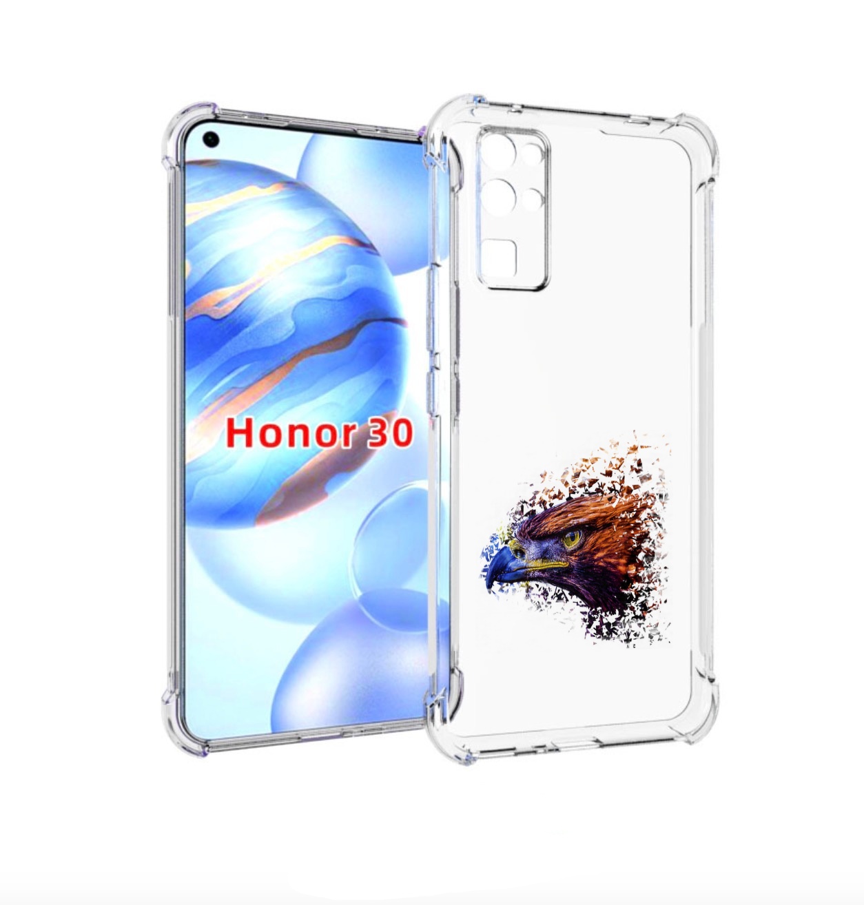 

Чехол бампер MyPads красочный орел для Honor 30 (BMH-AN10) проти, Прозрачный, Tocco
