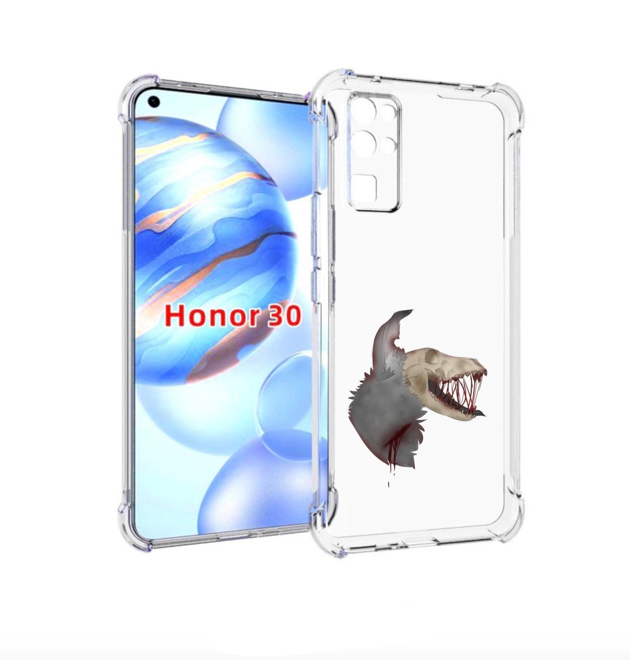 

Чехол бампер MyPads кровавый-череп для Honor 30 (BMH-AN10) проти, Прозрачный, Tocco