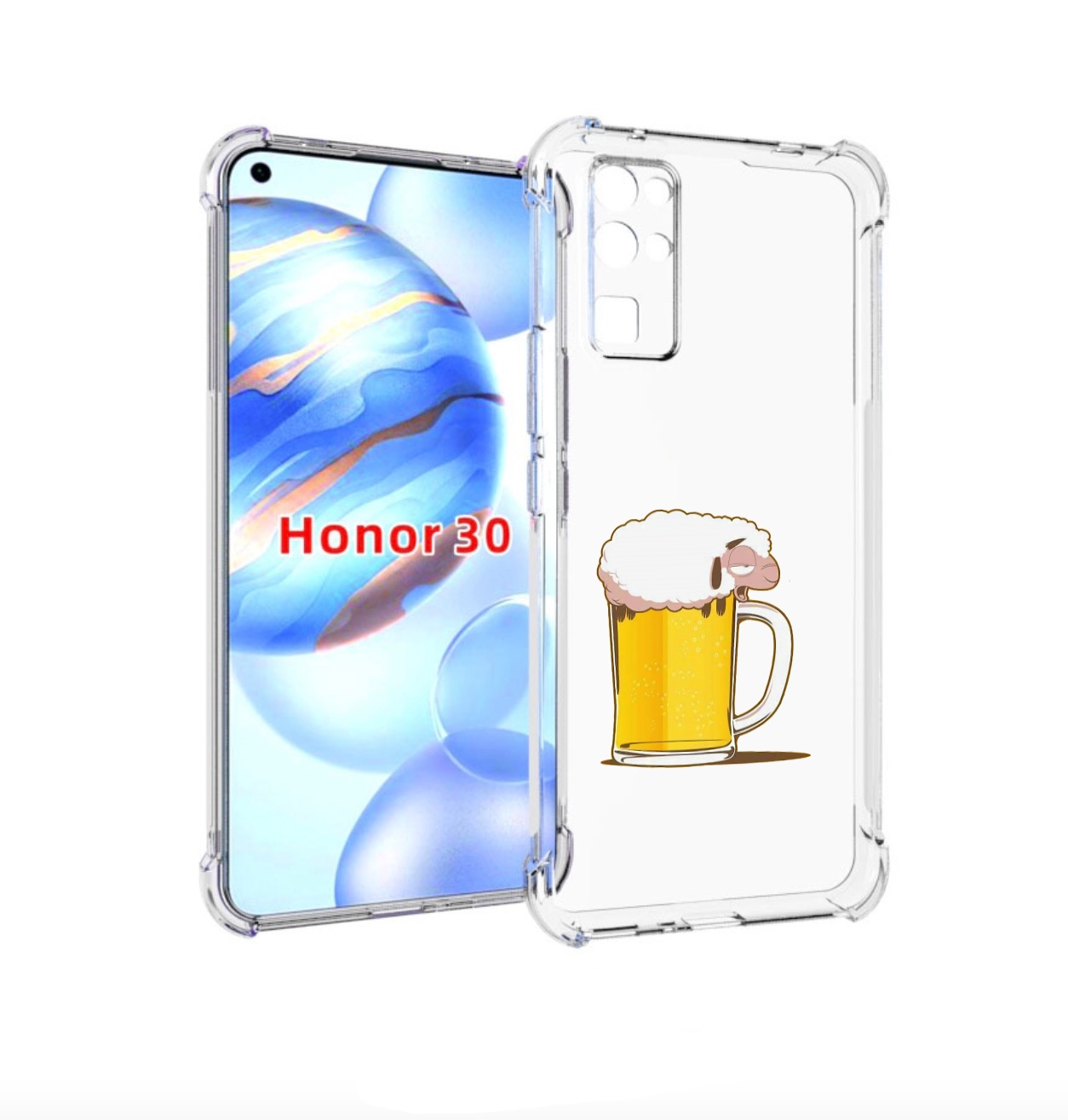 

Чехол бампер MyPads кружка пива для Honor 30 (BMH-AN10) противоу, Прозрачный, Tocco