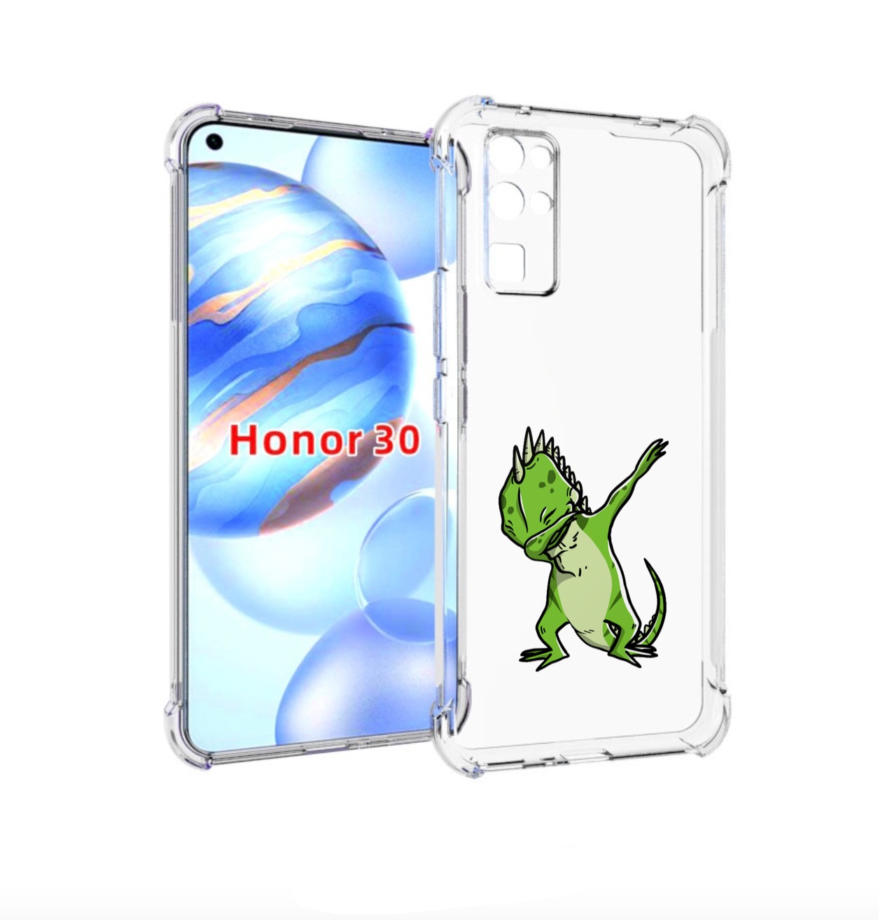 

Чехол бампер MyPads крутая-ящерица для Honor 30 (BMH-AN10) проти, Прозрачный, Tocco