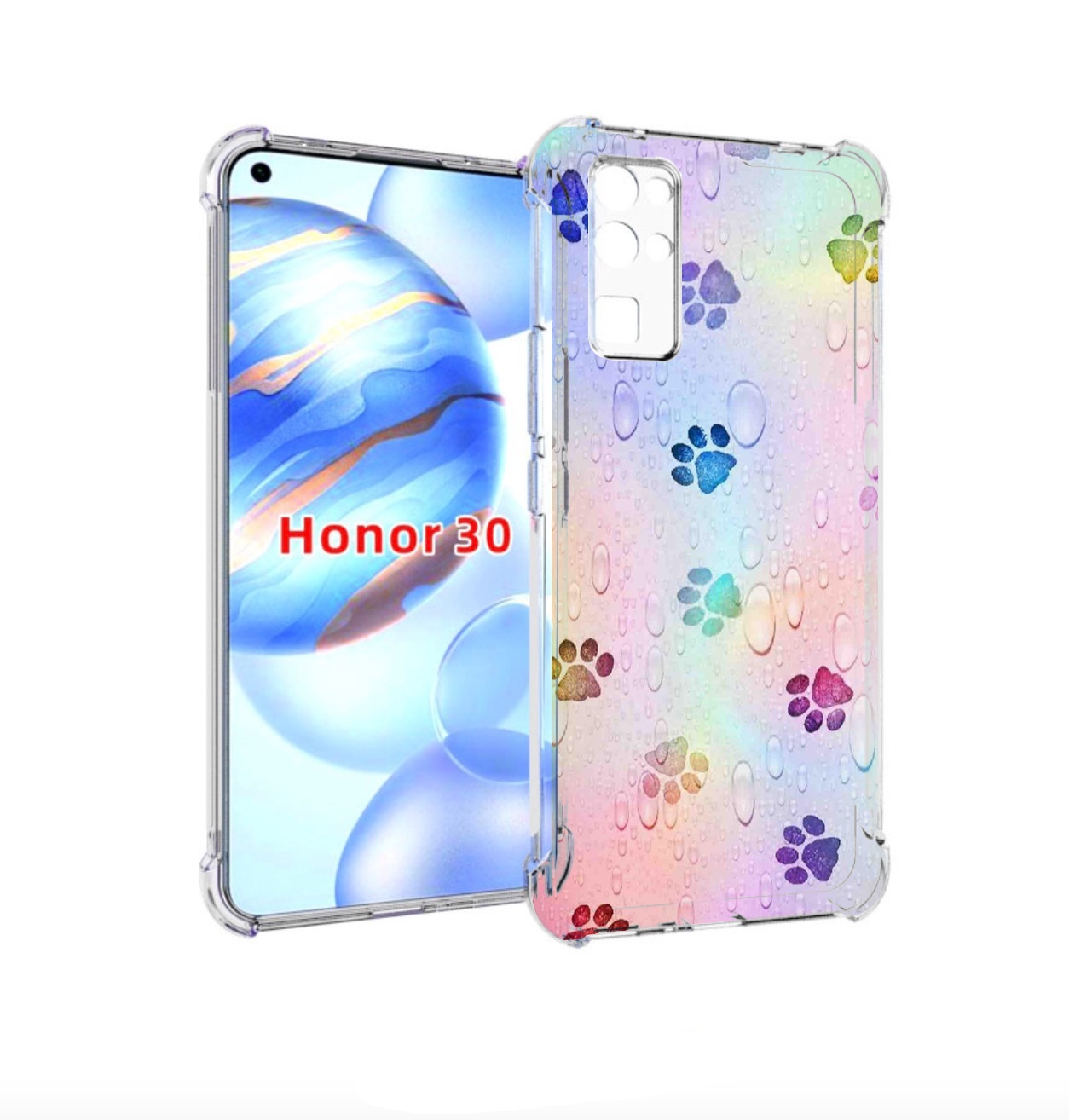 Чехол бампер MyPads лапки для Honor 30 (BMH-AN10) противоударный