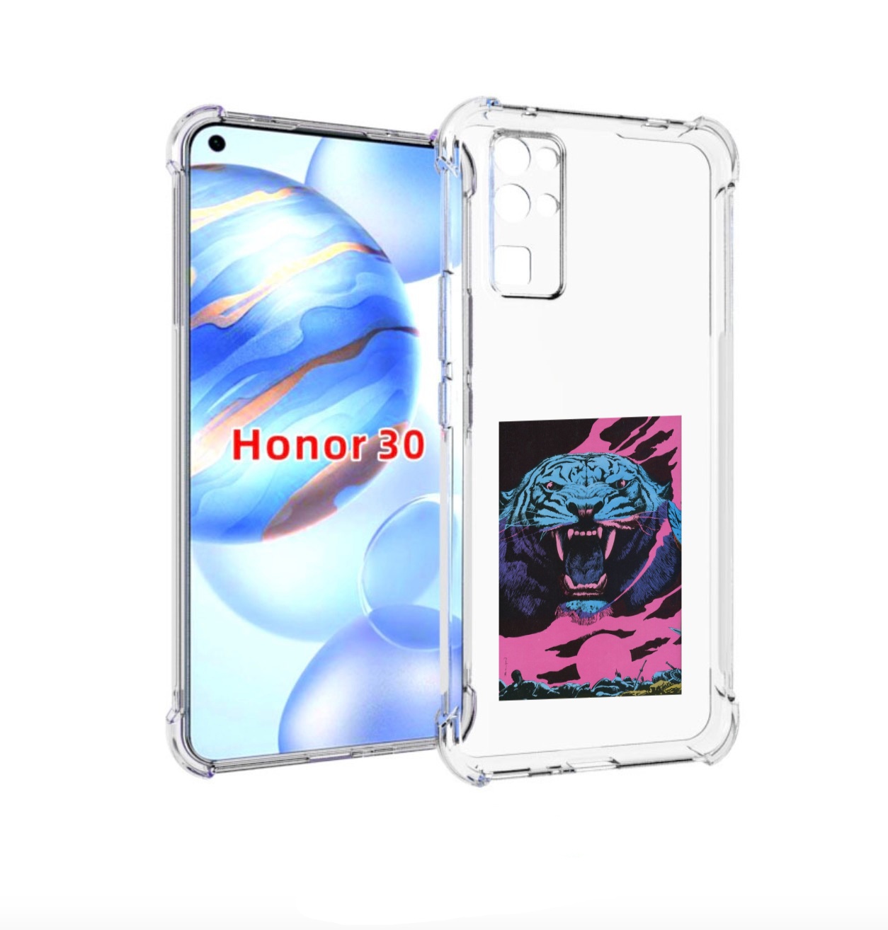 

Чехол бампер MyPads лев с розовыми зубами для Honor 30 (BMH-AN10, Прозрачный, Tocco