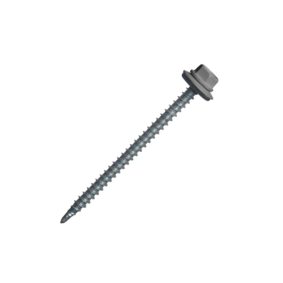 

Кровельные саморезы с буром 4.8x70 цвет серый 100 шт./уп.
