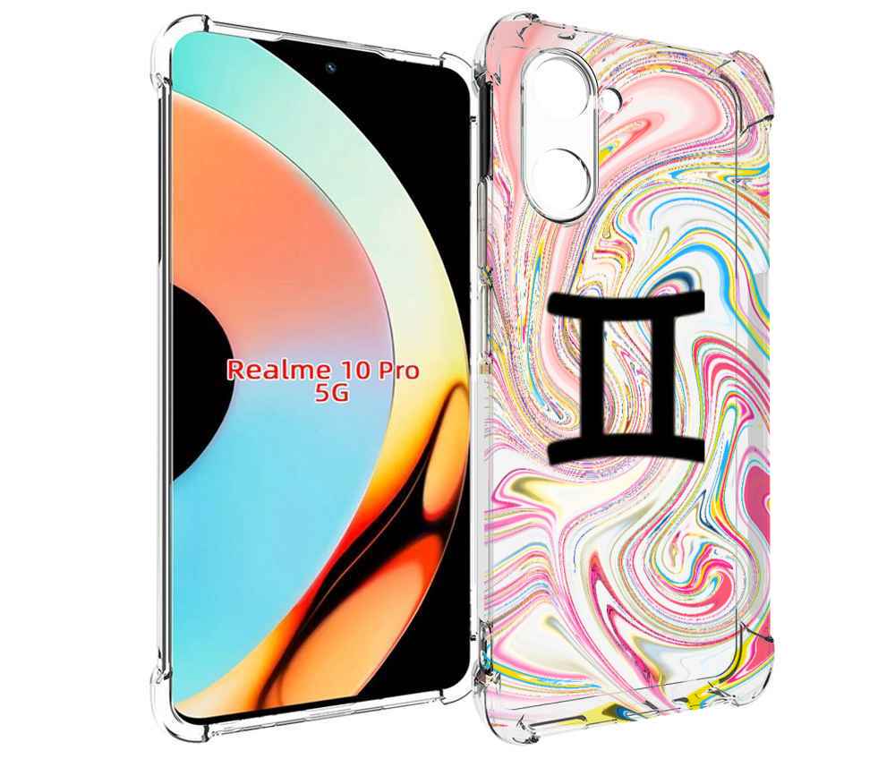 

Чехол бампер MyPads знак зодиака близнецы 2 для Realme 10 Pro пр..., Прозрачный, Tocco