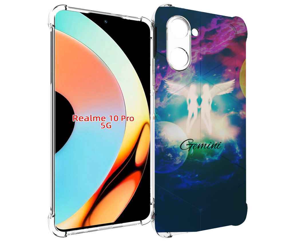 

Чехол бампер MyPads знак зодиака близнецы 3 для Realme 10 Pro пр..., Прозрачный, Tocco