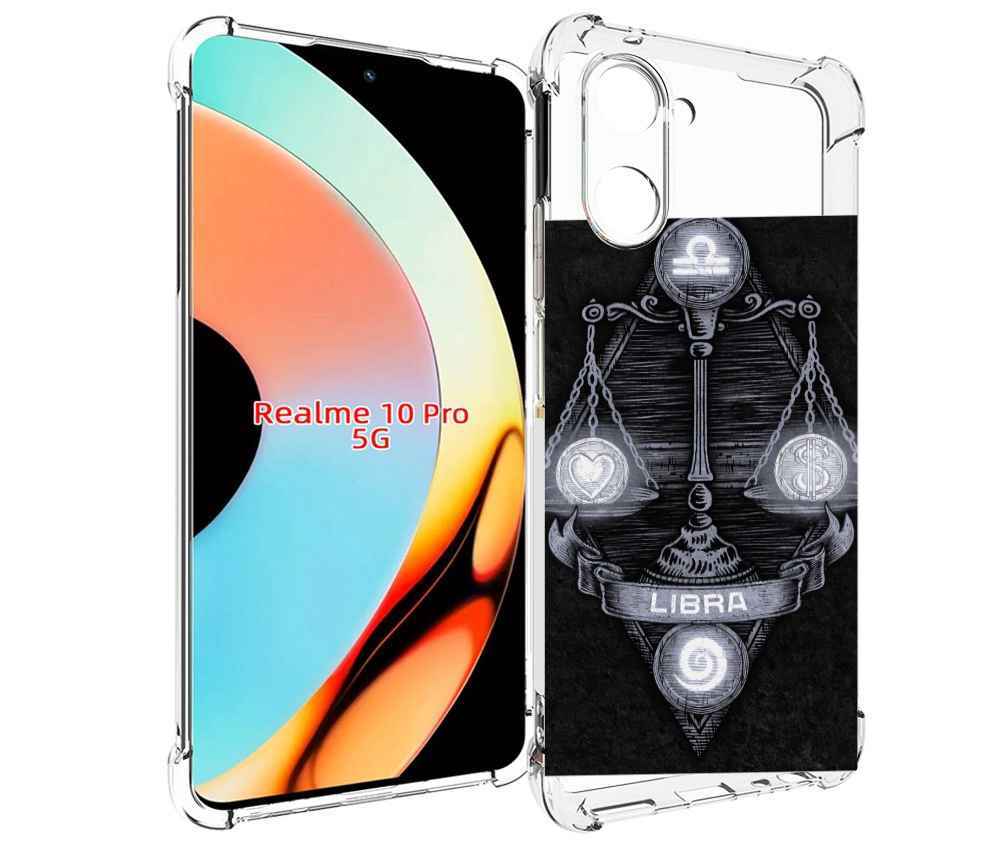 

Чехол бампер MyPads знак зодиака весы 2 для Realme 10 Pro против..., Прозрачный, Tocco