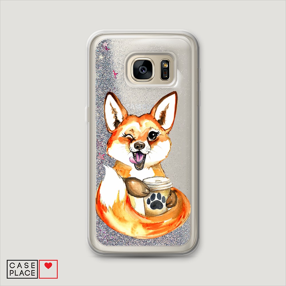 

Чехол Awog на Samsung Galaxy S6 "Подмигивающая лиса с кофе", Разноцветный, 24391-1