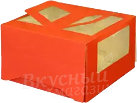 

Упаковка для торта на 2 кг. 30х30х17 с окошком Красная, Красный