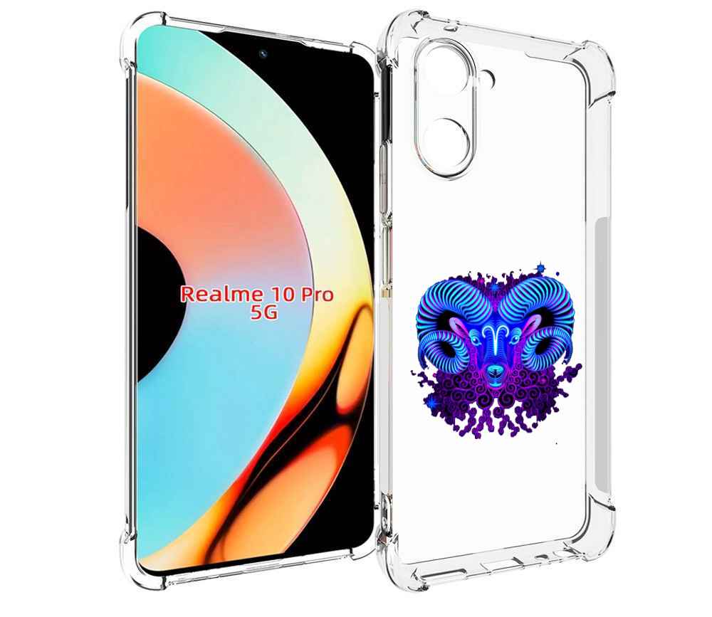 

Чехол бампер MyPads знак зодиака овен 2 для Realme 10 Pro против..., Прозрачный, Tocco