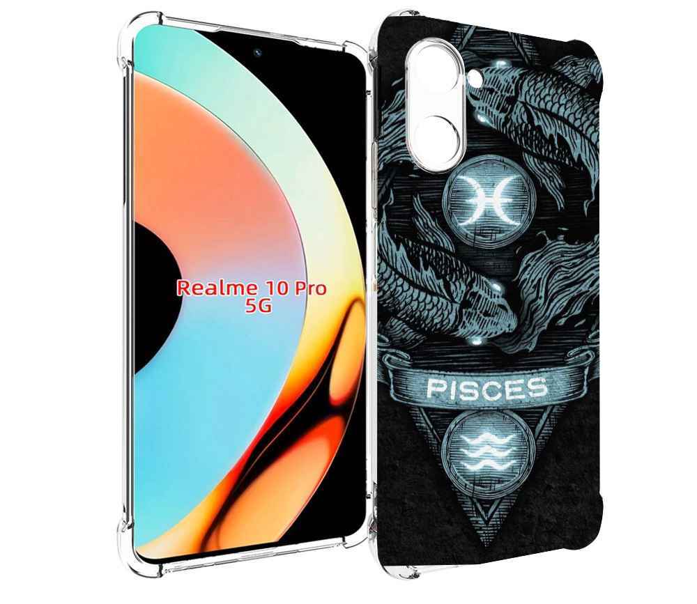 

Чехол бампер MyPads знак зодиака рыбы 4 для Realme 10 Pro против..., Прозрачный, Tocco