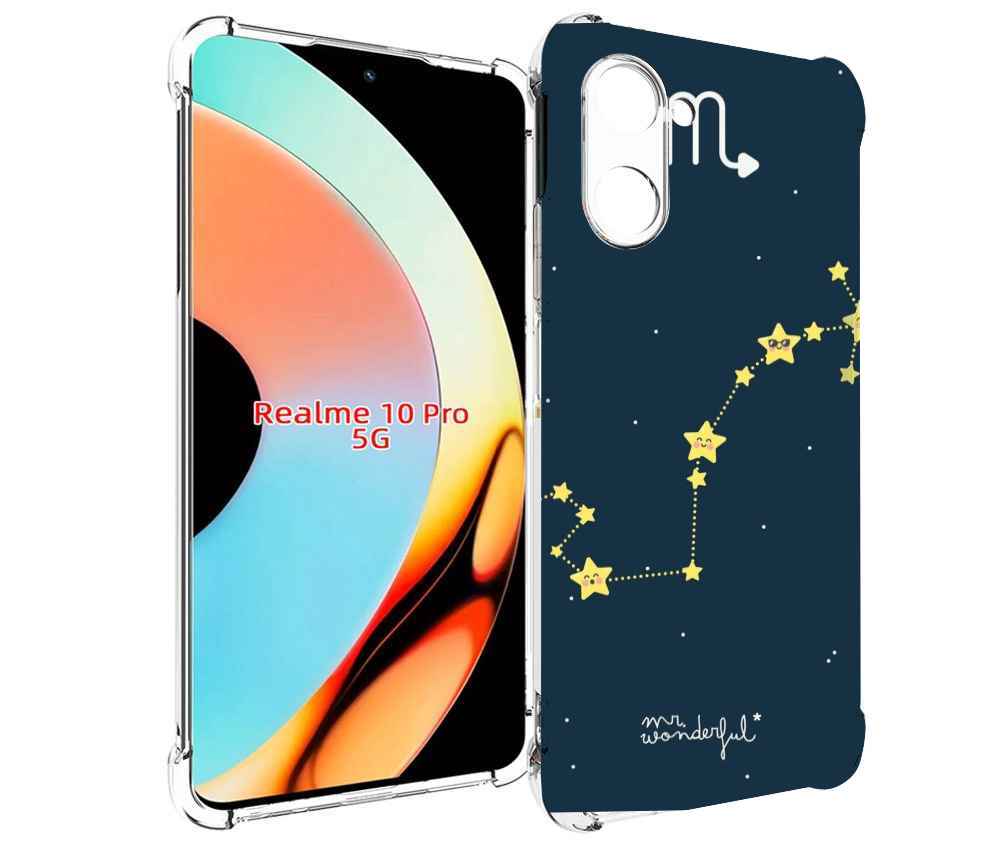 

Чехол бампер MyPads знак зодиака скорпион 1 для Realme 10 Pro пр..., Прозрачный, Tocco