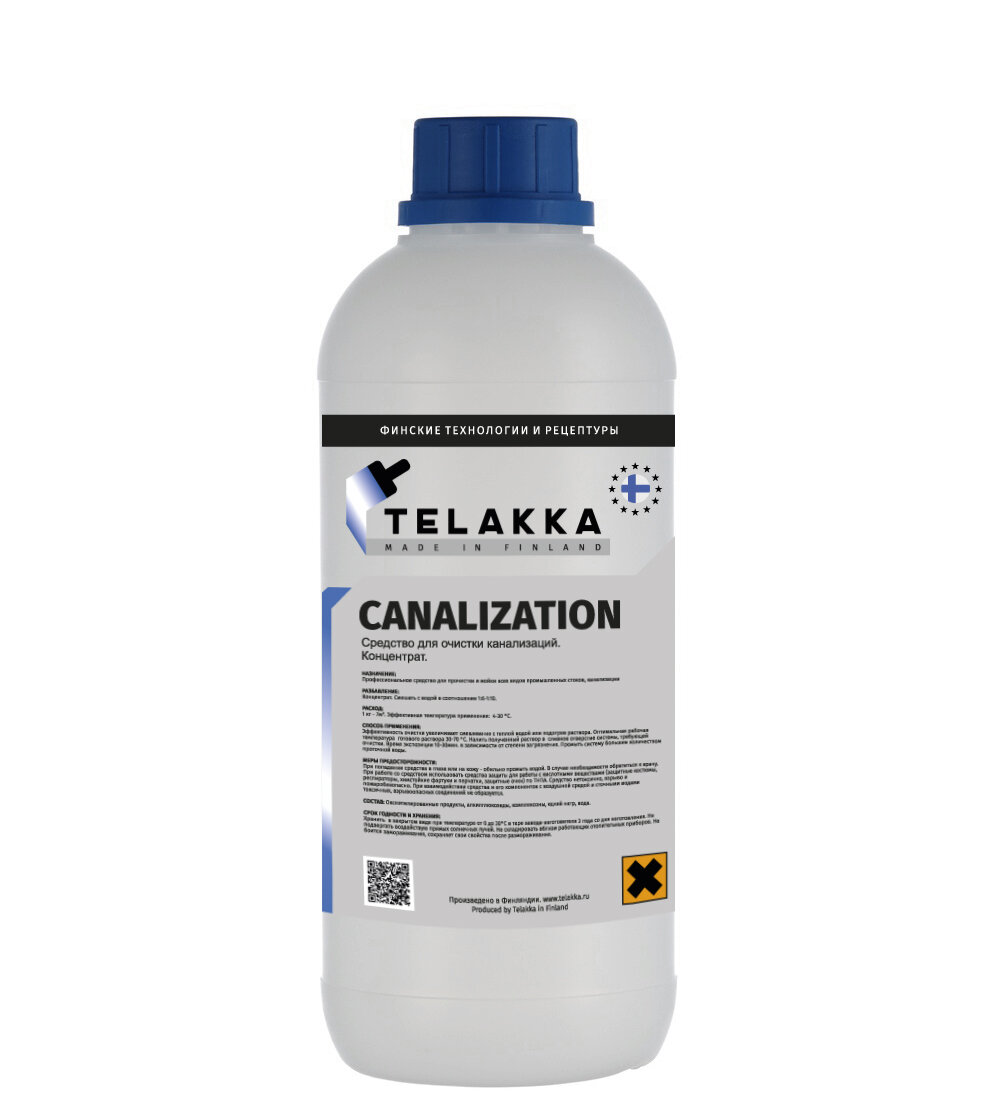 Эффективное универсальное средство для прочистки канализации Telakka CANALIZATION 1л
