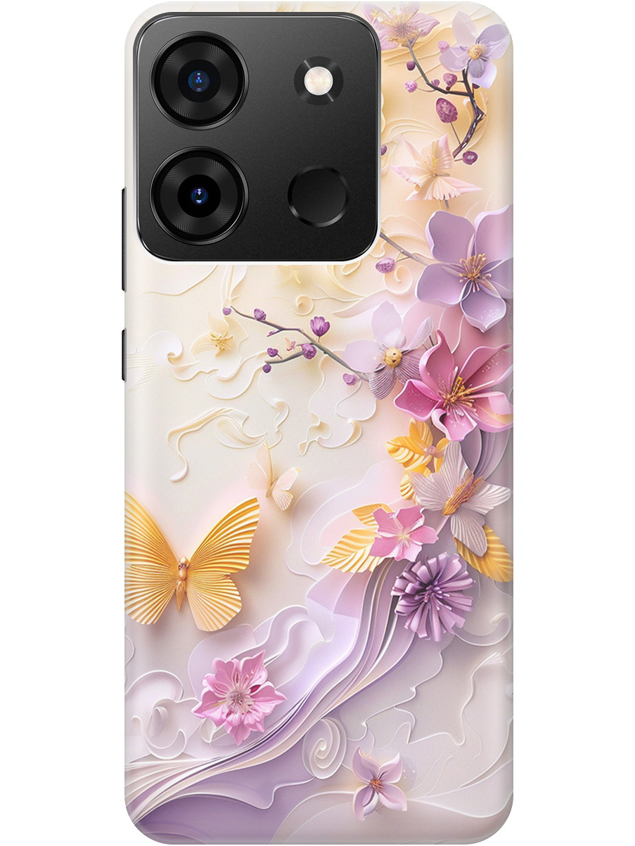 

Силиконовый чехол на Infinix Smart 7 Plus с принтом "Оранжевые бабочки", Прозрачный;белый;оранжевый;фиолетовый, 773941923