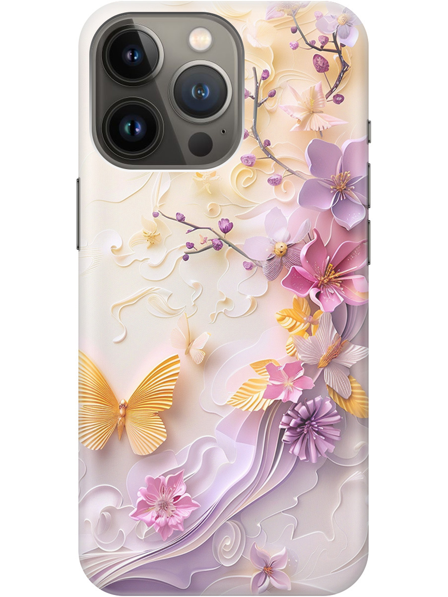 

Силиконовый чехол на Apple iPhone 13 Pro Max с принтом "Оранжевые бабочки", Прозрачный;белый;оранжевый;фиолетовый, 732247323