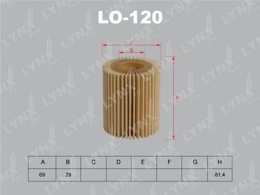 Фильтр масляный LYNXauto LO-120