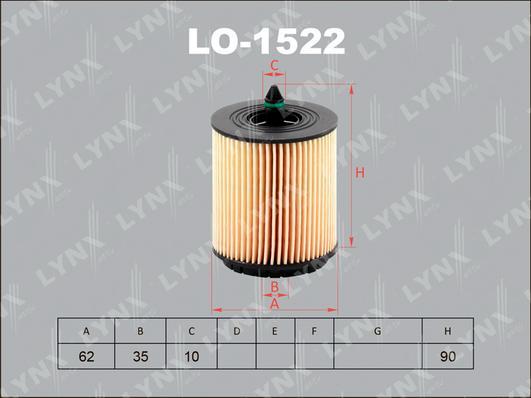 

Фильтр масляный LYNXauto LO-1522