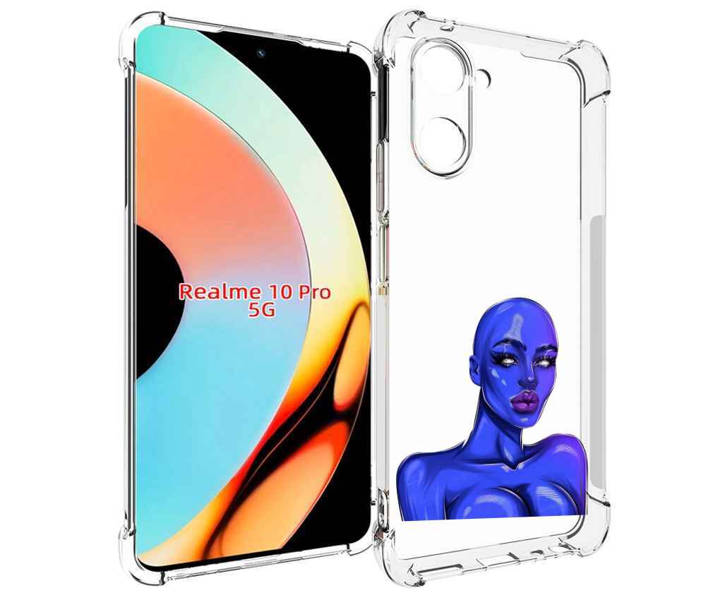 

Чехол бампер MyPads инопланетянка для Realme 10 Pro противоударный, Прозрачный, Tocco