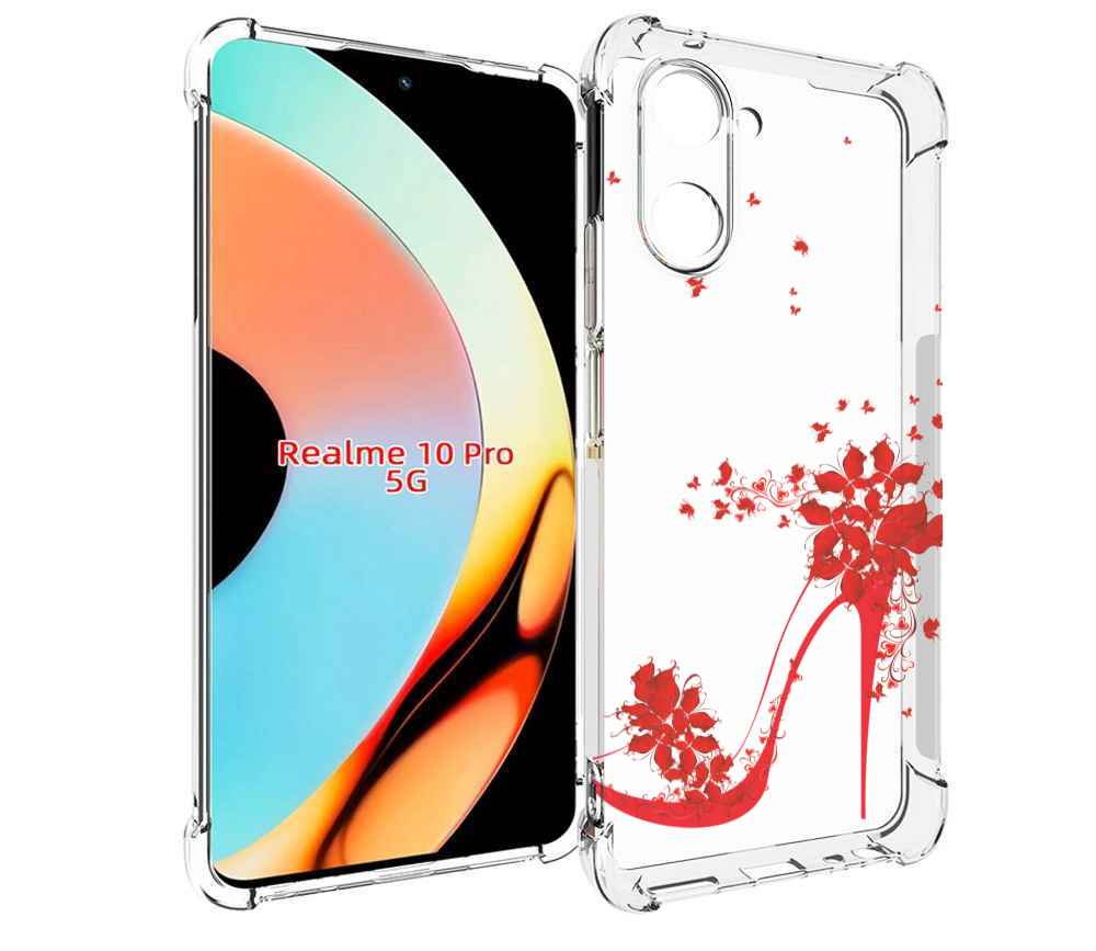 

Чехол бампер MyPads каблук-в-цветах для Realme 10 Pro противоуда..., Прозрачный, Tocco