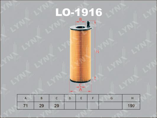 

Фильтр масляный LYNXauto LO-1916