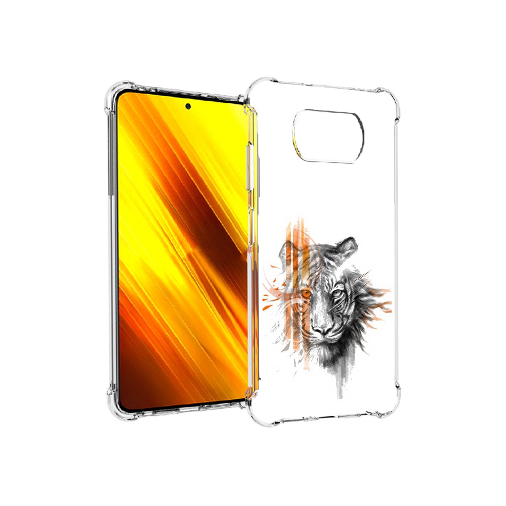 

Чехол MyPads Tocco для Xiaomi Poco X3 огненный тигр (PT154881.262.526), Прозрачный, Tocco
