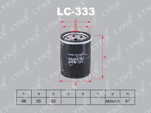 

Фильтр масляный LYNXauto LC-333