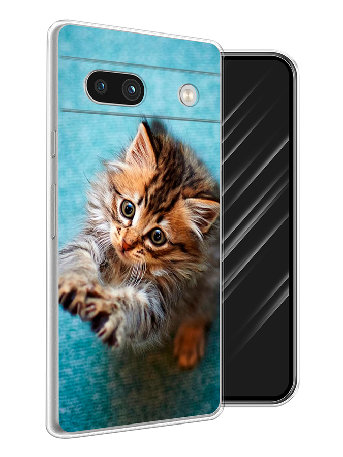 

Чехол Awog на Google Pixel 7A "Котенок просит есть", Бирюзовый;коричневый;белый, 271450-2