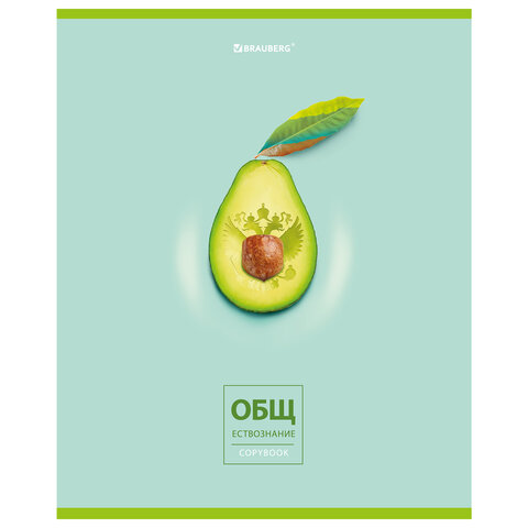 

Тетрадь предметная AVOCADO 48 л., ОБЩЕСТВОЗНАНИЕ, клетка, Brauberg, 404274, 10 шт