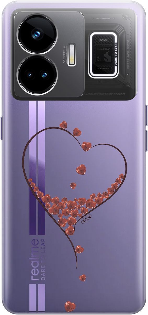 

Чехол на Realme GT Neo 5 "Little hearts" прозрачный, Прозрачный;черный, 158681