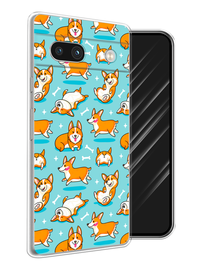 

Чехол Awog на Google Pixel 7A "Веселые корги", Коричневый, 271450-2