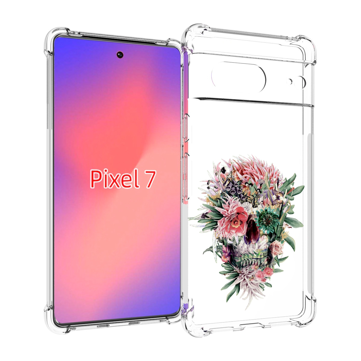 

Чехол Mypads Череп Из Цветов Для Google Pixel 7, Прозрачный, Tocco
