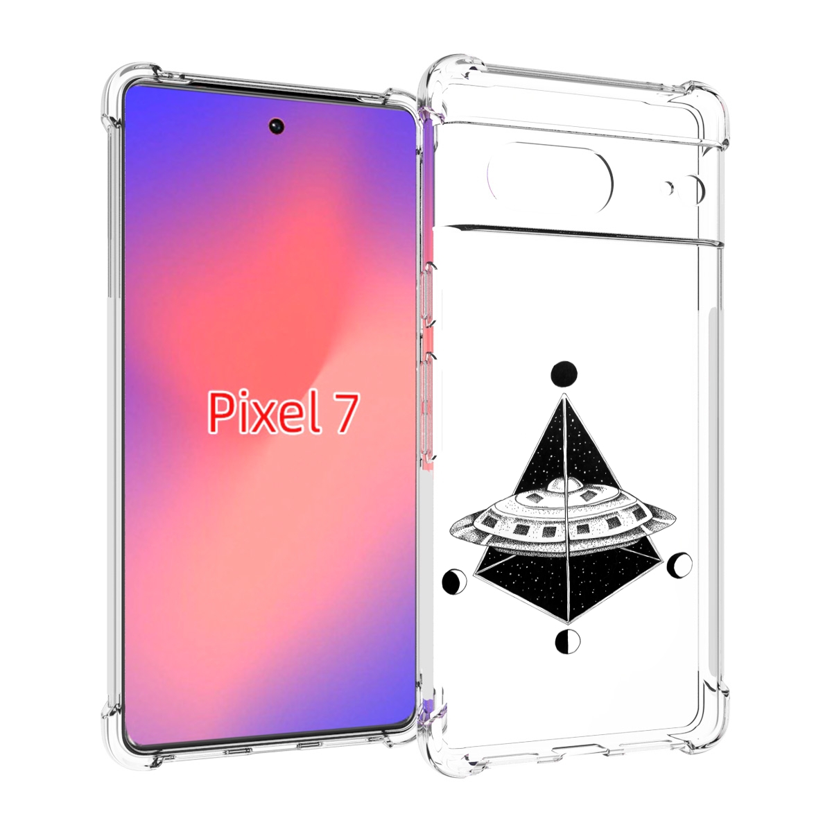 

Чехол Mypads Черно Белая Летающая Тарелка Для Google Pixel 7, Прозрачный, Tocco