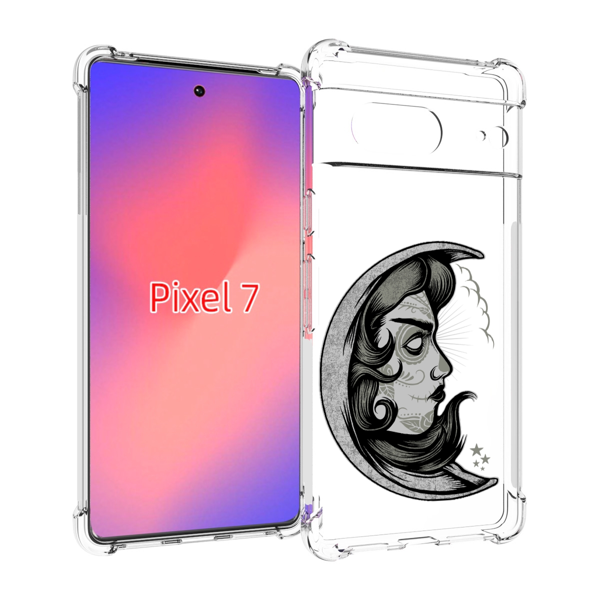 

Чехол Mypads Черно Белая Луна С Лицом Для Google Pixel 7, Прозрачный, Tocco