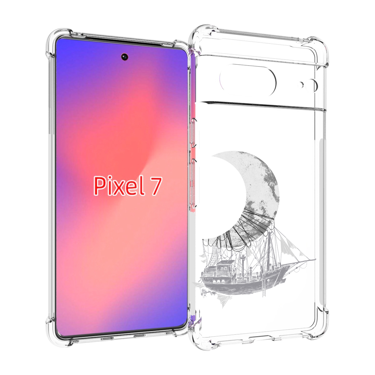 

Чехол Mypads Черно Белый Корабль Полумесяц Для Google Pixel 7, Прозрачный, Tocco